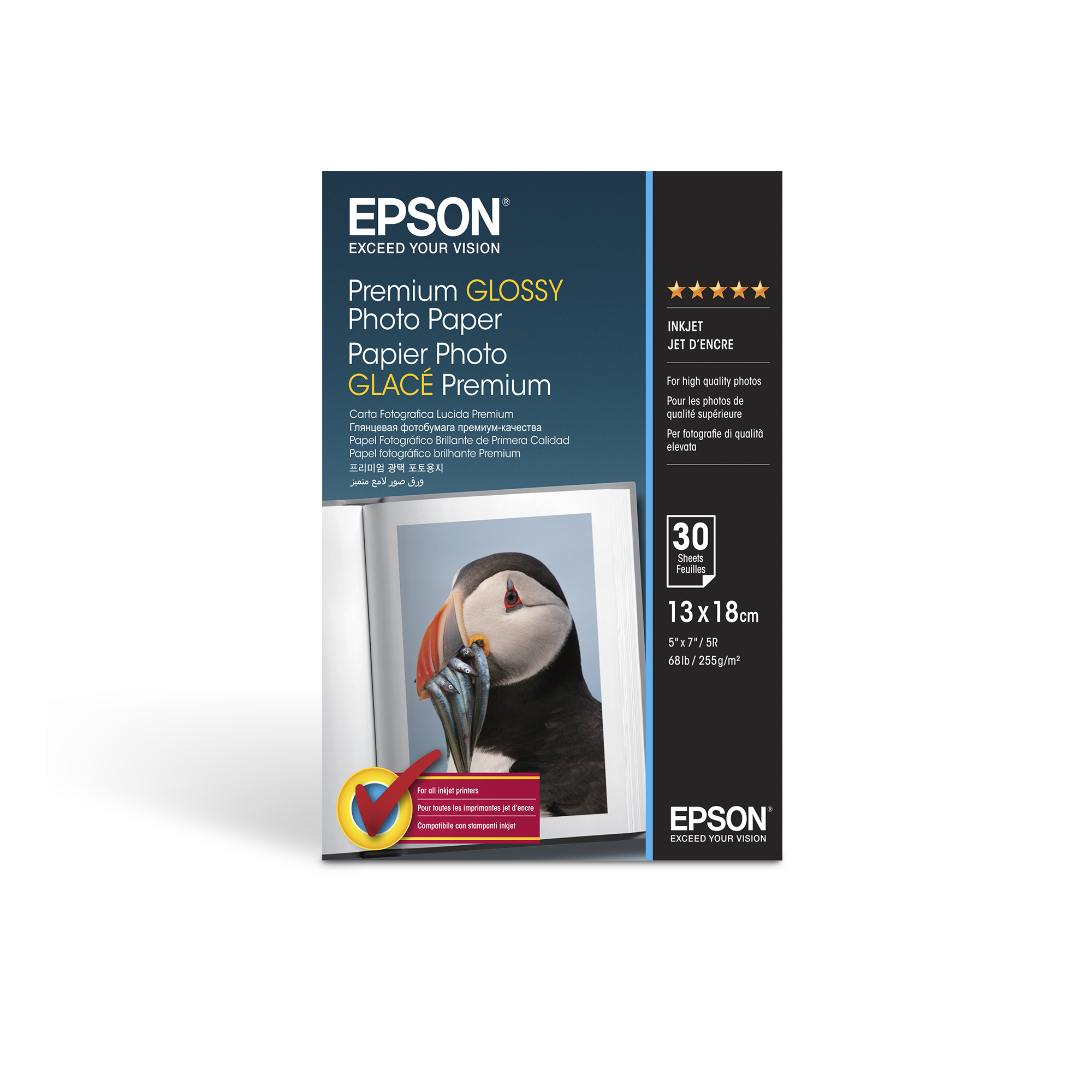 Papier Photo Brillant Epson Premium 130 X 180 Mm 255 G M2 30