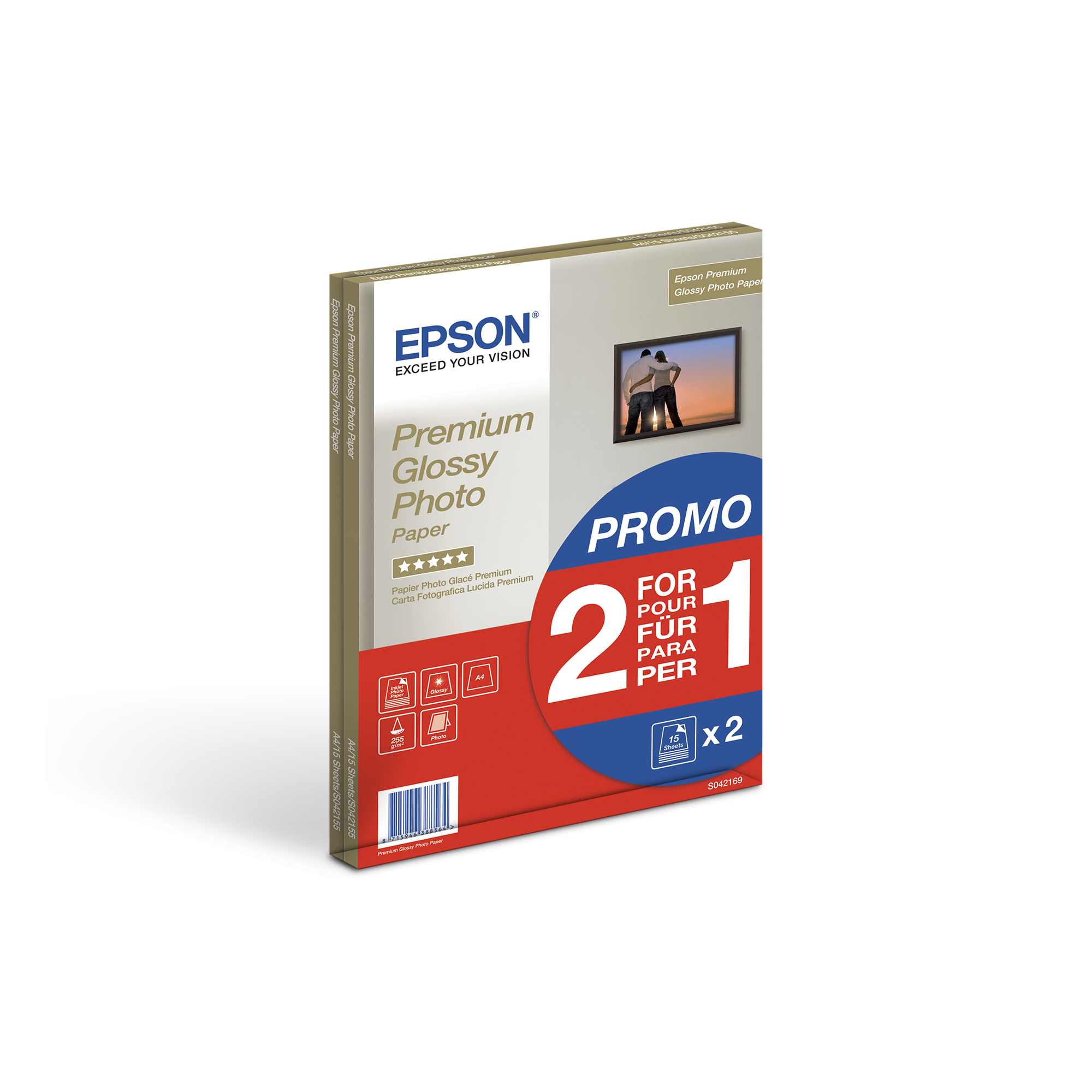 Papier Photo A4 Brillant Epson Premium 255 G M2 30 Feuilles Papiers