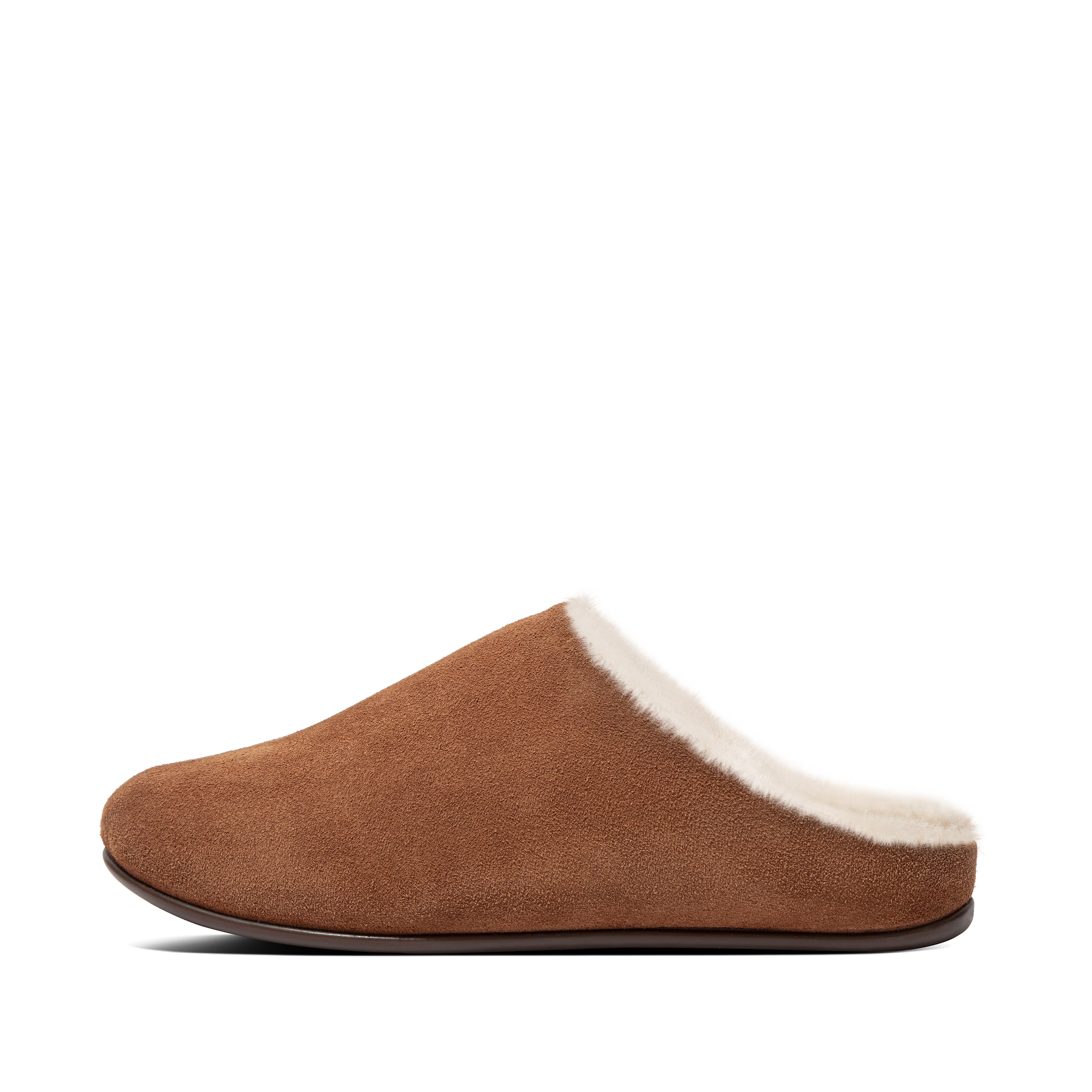 핏플랍 크리시 스웨이드 슬리퍼 (겨울 털신) FitFlop Womens CHRISSIE Suede Slippers,Tumbled Tan