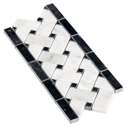 Bianco Carrara Basket Weave Marble Border Bianco Carrara Basket Weave Marble Border