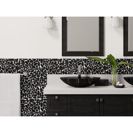 Flat Black Honed Pebble Mosaic Flat Black Honed Pebble Mosaic