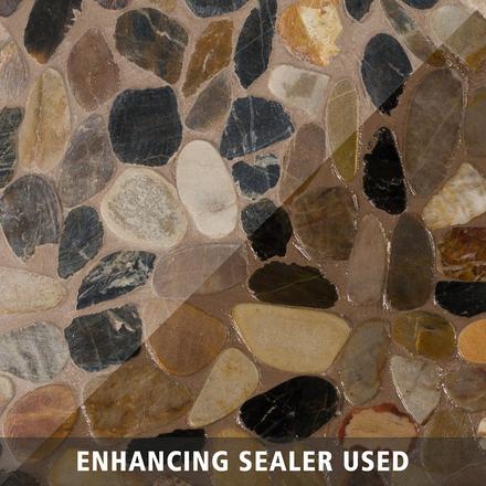 Flat Mixed Honed Pebble Mosaic Flat Mixed Honed Pebble Mosaic