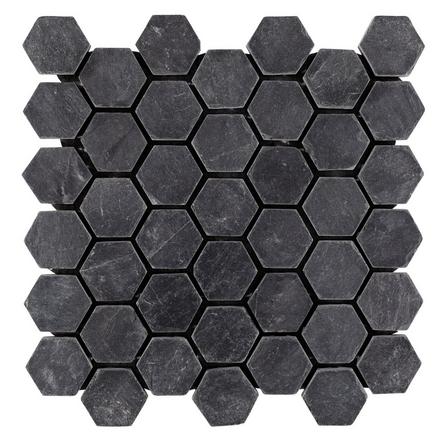 Black Hexagon Natural Slate Mosaic Black Hexagon Natural Slate Mosaic