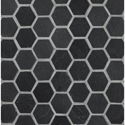 Black Hexagon Natural Slate Mosaic Black Hexagon Natural Slate Mosaic