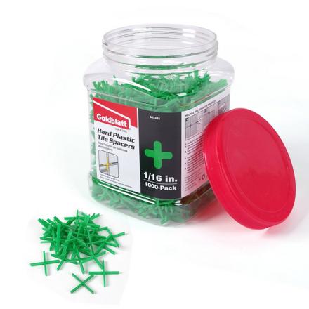 Goldblatt 1/16in. Hard Plastic Tile Spacers - 1000ct. Goldblatt 1/16in. Hard Plastic Tile Spacers - 1000ct.