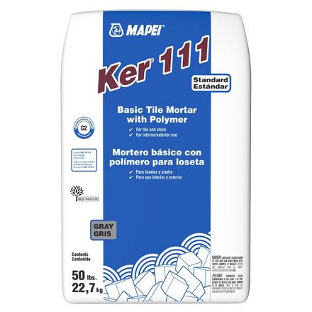 Mapei Ker 111 Gray Basic Tile Mortar with Polymer Mapei Ker 111 Basic Tile Mortar with Polymer