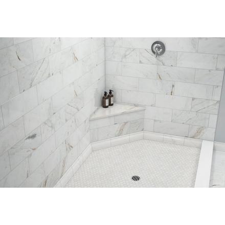 Bianco Orion Marble Triangle Shower Bench Bianco Orion Marble Triangle Shower Bench