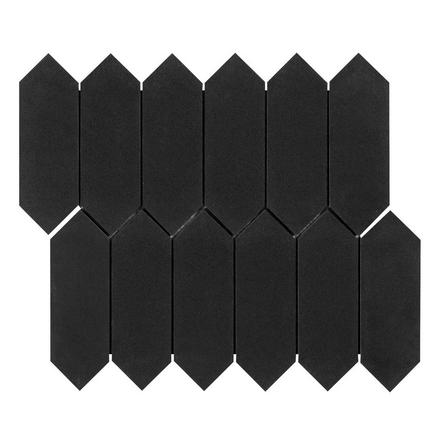 Jet Black Basalt Picket Limestone Mosaic Jet Black Basalt Picket Limestone Mosaic