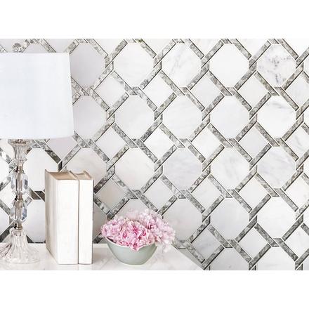 Seville Carrara White Waterjet Marble Mosaic Seville Carrara White Waterjet Marble Mosaic