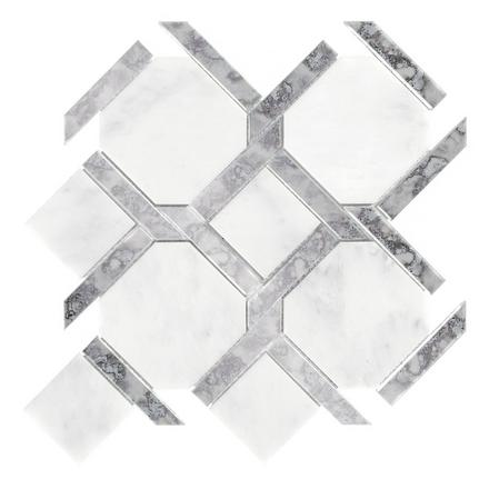 Seville Carrara White Waterjet Marble Mosaic Seville Carrara White Waterjet Marble Mosaic