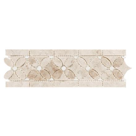Crema Royal Thassos Floral Polished Marble Border Crema Royal Thassos Floral Polished Marble Border