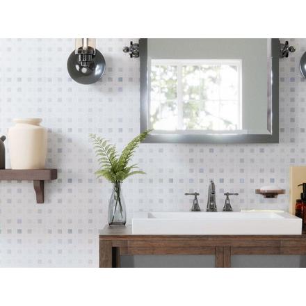 Thassos Blue Celeste Basket Weave Marble Mosaic Thassos Blue Celeste Basket Weave Marble Mosaic