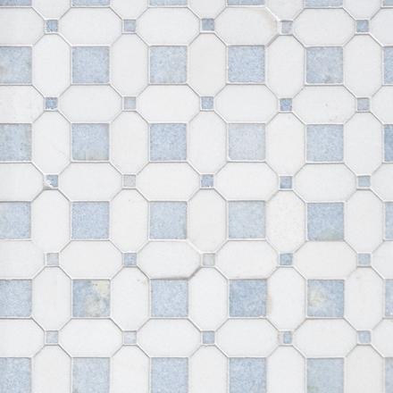 Thassos Blue Celeste Basket Weave Marble Mosaic Thassos Blue Celeste Basket Weave Marble Mosaic