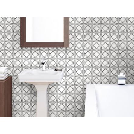 Dara Valentino Azul and Bardiglio Waterjet Mosaic Dara Valentino Azul and Bardiglio Waterjet Mosaic