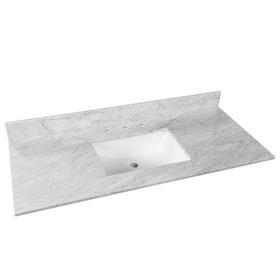 Bianco Carrara Marble 49 in. Vanity Top includes Backsplash Bianco Carrara Marble 49 in. Vanity Top includes Backsplash