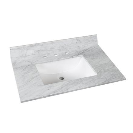 Bianco Carrara Marble 31 in. Vanity Top includes Backsplash Bianco Carrara Marble 31 in. Vanity Top includes Backsplash