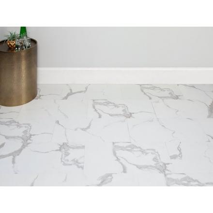 Carrara Marble Waterproof Rigid Core Luxury Vinyl Plank - Cork Pad Carrara Marble Waterproof Rigid Core Luxury Vinyl Plank - Cork Pad