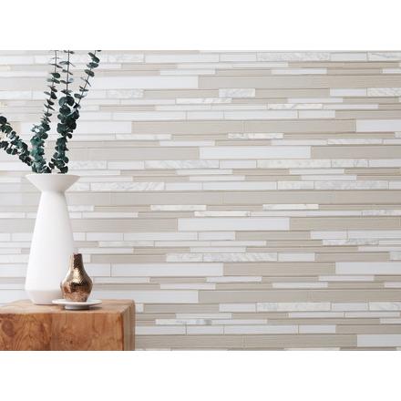 Paros Summer Stone II Glass Linear Mosaic Paros Summer Stone II Glass Linear Mosaic