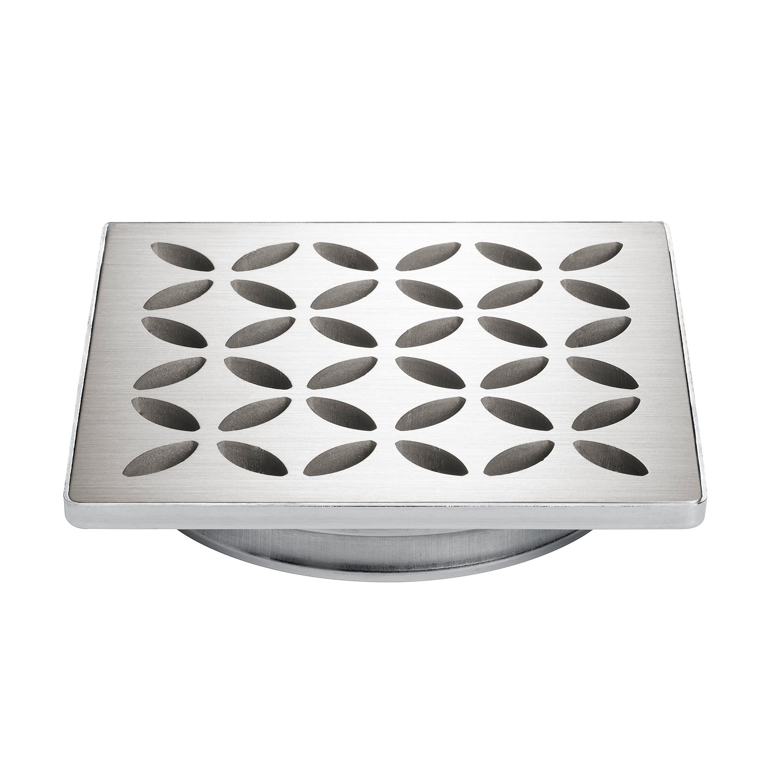 Schluter Kerdi-Drain 4in. Grate Brushed Stainless Steel Floral