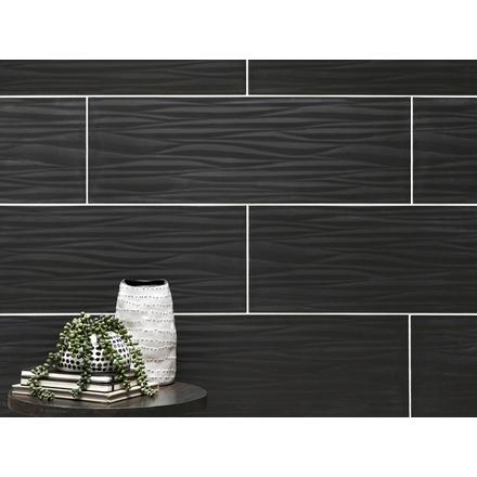 Onda Black Matte Ceramic Tile Onda Black Matte Ceramic Tile