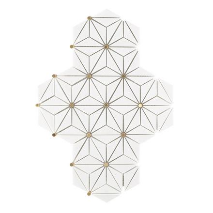 Nova Dolomite Brass Polished Marble Mosaic Nova Dolomite Brass Polished Marble Mosaic