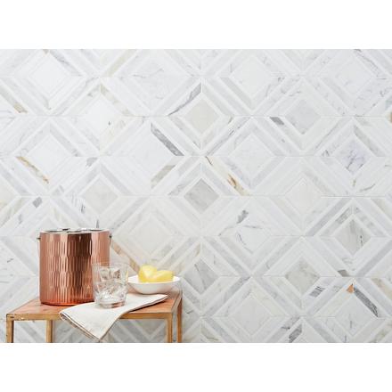Spectra Calacatta Thassos Polished Marble Mosaic Spectra Calacatta Thassos Polished Marble Mosaic