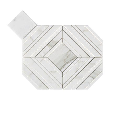Spectra Calacatta Thassos Polished Marble Mosaic Spectra Calacatta Thassos Polished Marble Mosaic
