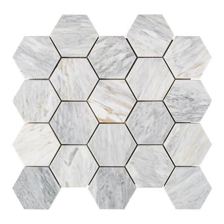 Calacatta Bluette Hexagon Polished Marble Mosaic Calacatta Bluette Hexagon Polished Marble Mosaic