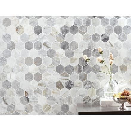 Calacatta Bluette Hexagon Polished Marble Mosaic Calacatta Bluette Hexagon Polished Marble Mosaic