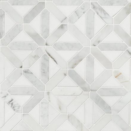 Canterbury Calacatta Thassos Polished Marble Mosaic Canterbury Calacatta Thassos Polished Marble Mosaic