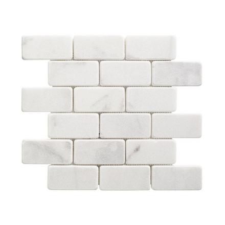 Carrara Chateau Tumbled Marble Brick Mosaic Carrara Chateau Tumbled Marble Brick Mosaic