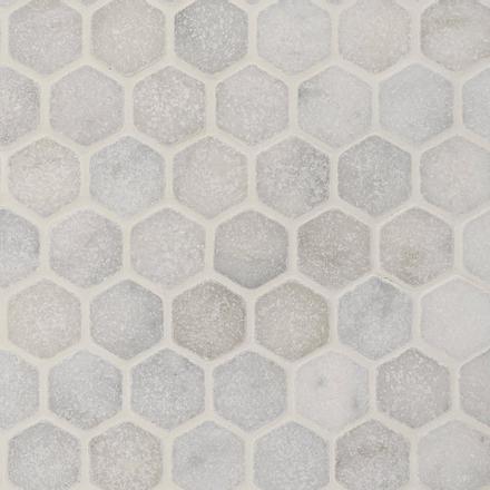 Carrara Chateau Hexagon Tumbled Marble Mosaic Carrara Chateau Hexagon Tumbled Marble Mosaic