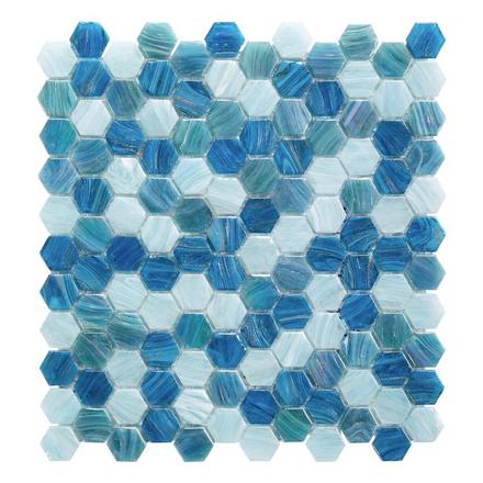 Capri Hexagon Hot Glass Mosaic Capri Hexagon Hot Glass Mosaic