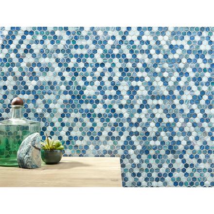 Capri Hexagon Hot Glass Mosaic Capri Hexagon Hot Glass Mosaic