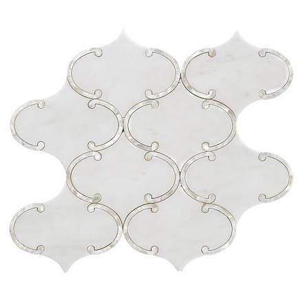 Aphrodite II Dolomite Mother of Pearl Waterjet Marble Mosaic Aphrodite II Dolomite Mother of Pearl Waterjet Marble Mosaic