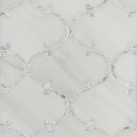 Aphrodite II Dolomite Mother of Pearl Waterjet Marble Mosaic Aphrodite II Dolomite Mother of Pearl Waterjet Marble Mosaic