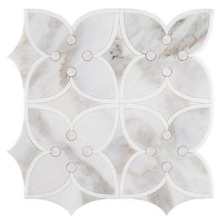 Jasmine II Calacatta Mother of Pearl Thassos Mosaic Jasmine II Calacatta Mother of Pearl Thassos Mosaic