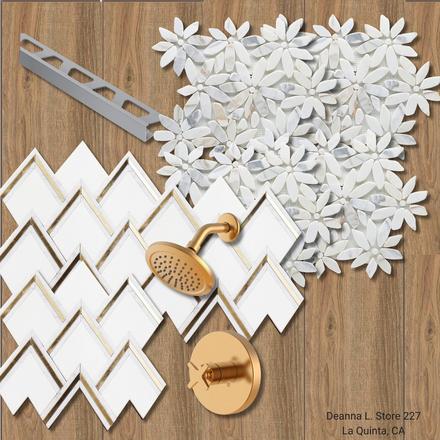 Calcacatta Fiore Honed Marble Pebble Mosaic Calcacatta Fiore Honed Marble Pebble Mosaic