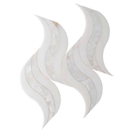 Hydra II Calacatta Mother of Pearl Waterjet Marble Mosaic Hydra II Calacatta Mother of Pearl Waterjet Marble Mosaic