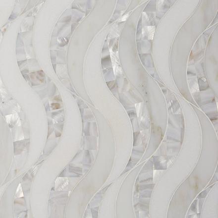 Hydra II Calacatta Mother of Pearl Waterjet Marble Mosaic Hydra II Calacatta Mother of Pearl Waterjet Marble Mosaic