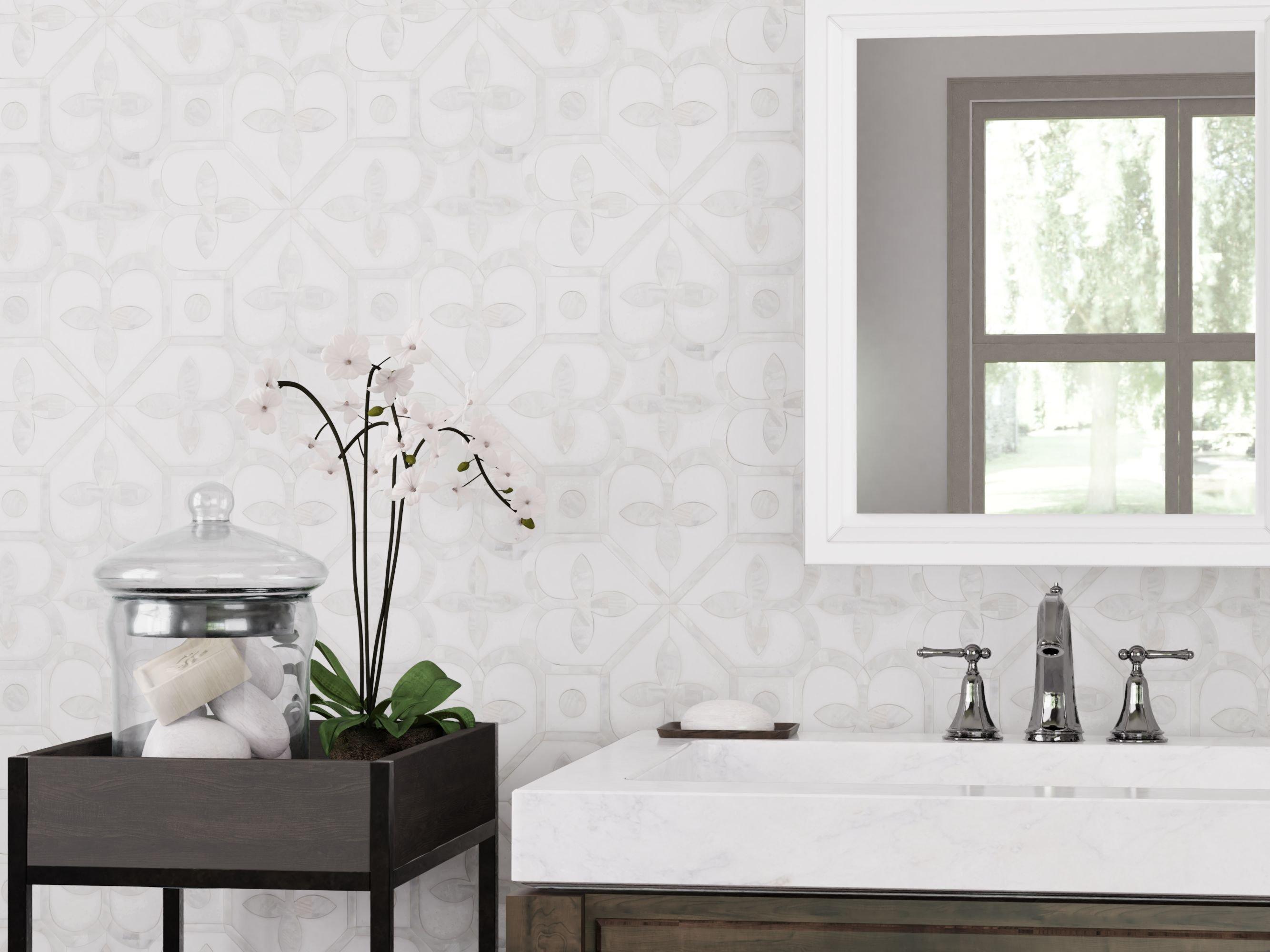 Versailles II Mother of Pearl Waterjet Marble Mosaic