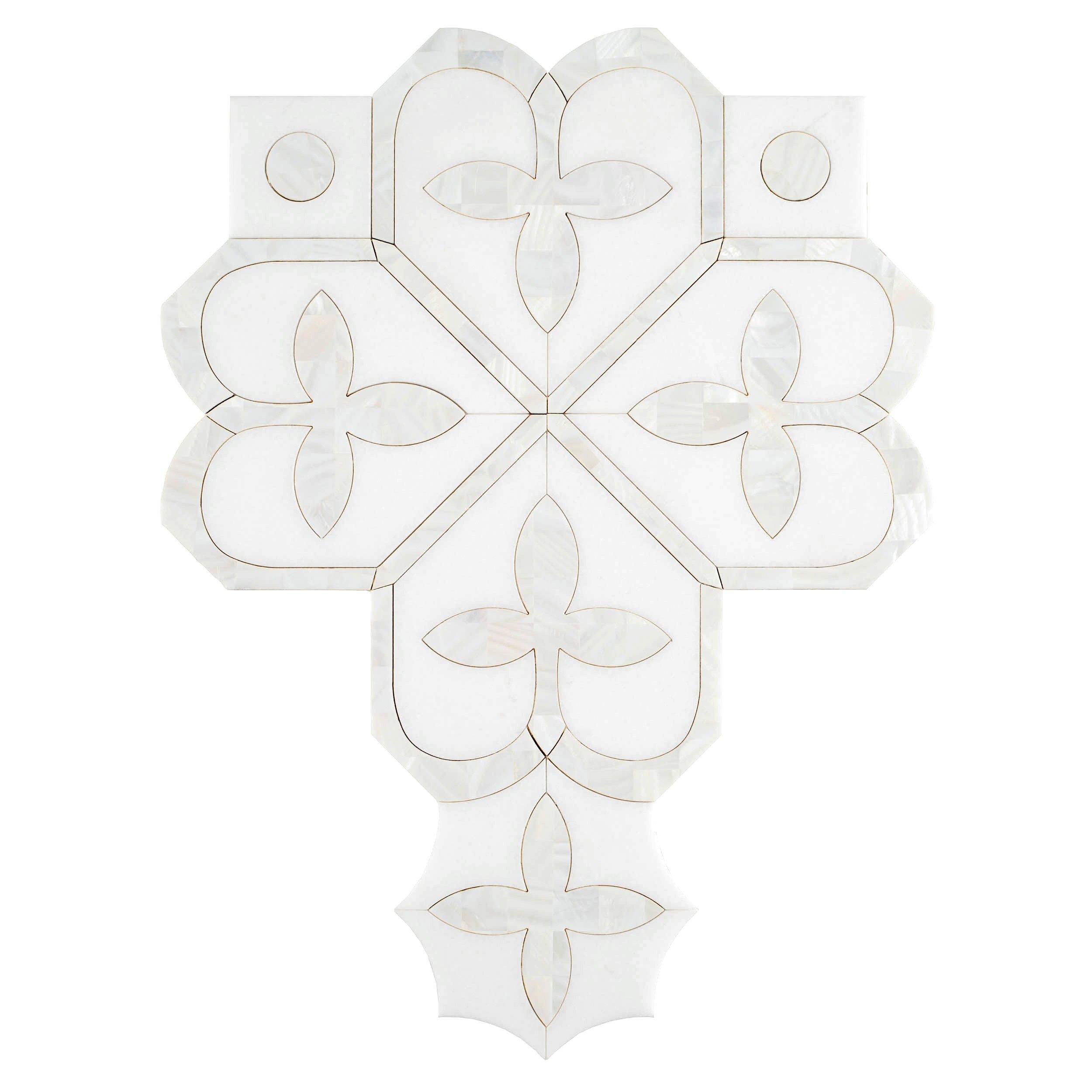 Versailles II Mother of Pearl Waterjet Marble Mosaic