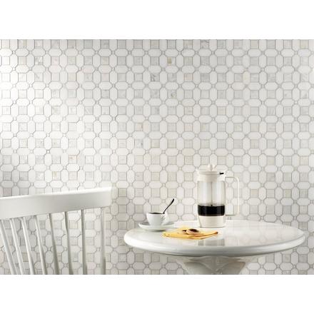 Thassos and Mother of Pearl II Basket Weave Marble Mosaic Thassos and Mother of Pearl II Basket Weave Marble Mosaic