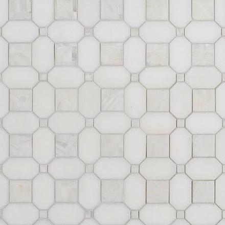 Thassos and Mother of Pearl II Basket Weave Marble Mosaic Thassos and Mother of Pearl II Basket Weave Marble Mosaic