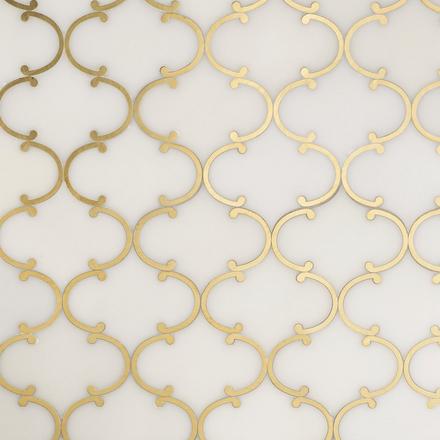 Dionysus II Royal White Marble and Brass Waterjet Mosaic Dionysus II Royal White Marble and Brass Waterjet Mosaic
