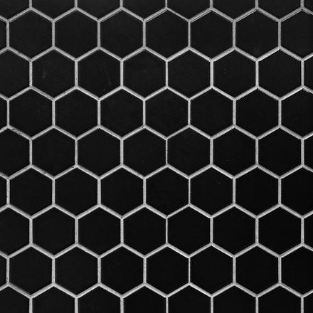 Black Matte Hexagon Porcelain Mosaic Black Matte Hexagon Porcelain Mosaic