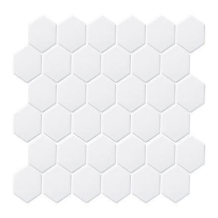 Satin White Matte Hexagon Porcelain Mosaic Satin White Matte Hexagon Porcelain Mosaic