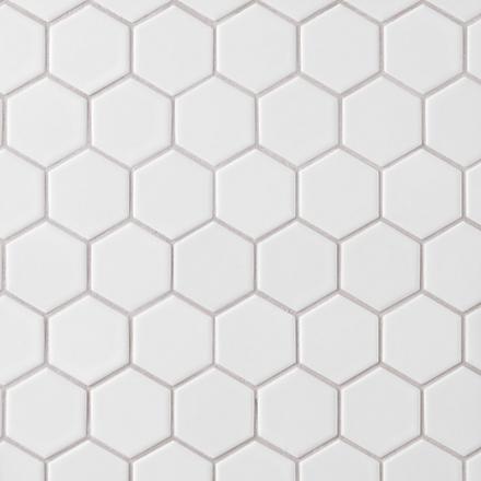 Satin White Matte Hexagon Porcelain Mosaic Satin White Matte Hexagon Porcelain Mosaic