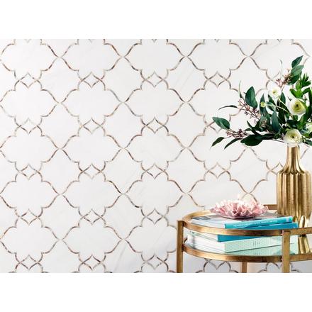 Kali Dolomite Mother of Pearl Waterjet Mosaic Kali Dolomite Mother of Pearl Waterjet Mosaic