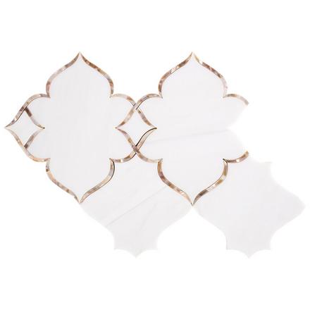 Kali Dolomite Mother of Pearl Waterjet Mosaic Kali Dolomite Mother of Pearl Waterjet Mosaic